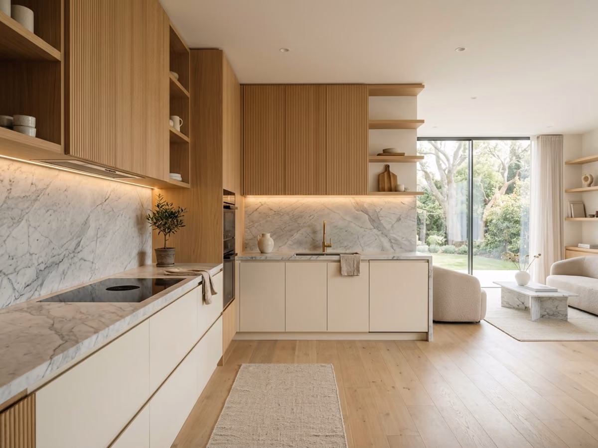 Bếp minh hoạ cho mức hoàn thiện Tiêu chuẩn